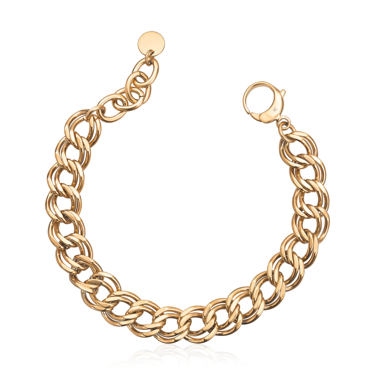 Armbånd i forgylt stål, 1 mm bredt, 18-21 cm