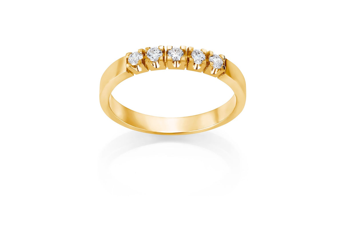 Allianse ring i 585 gull med diamanter 0,15 ct, bilde 2 av 2
