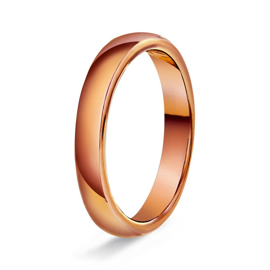 Ring i 14 karat rosé gull med innvendig hvelvet/flat form, bilde 2 av 6