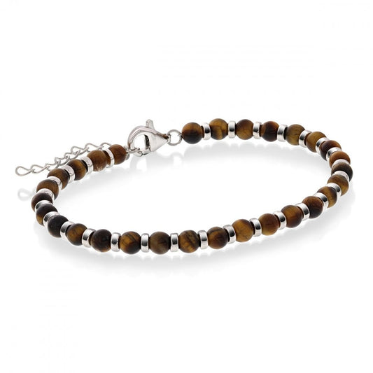10518 - Armbånd i sølv med tigerøye 4 mm. - Bjerveur.no10518 - Armbånd i sølv med tigerøye 4 mm.