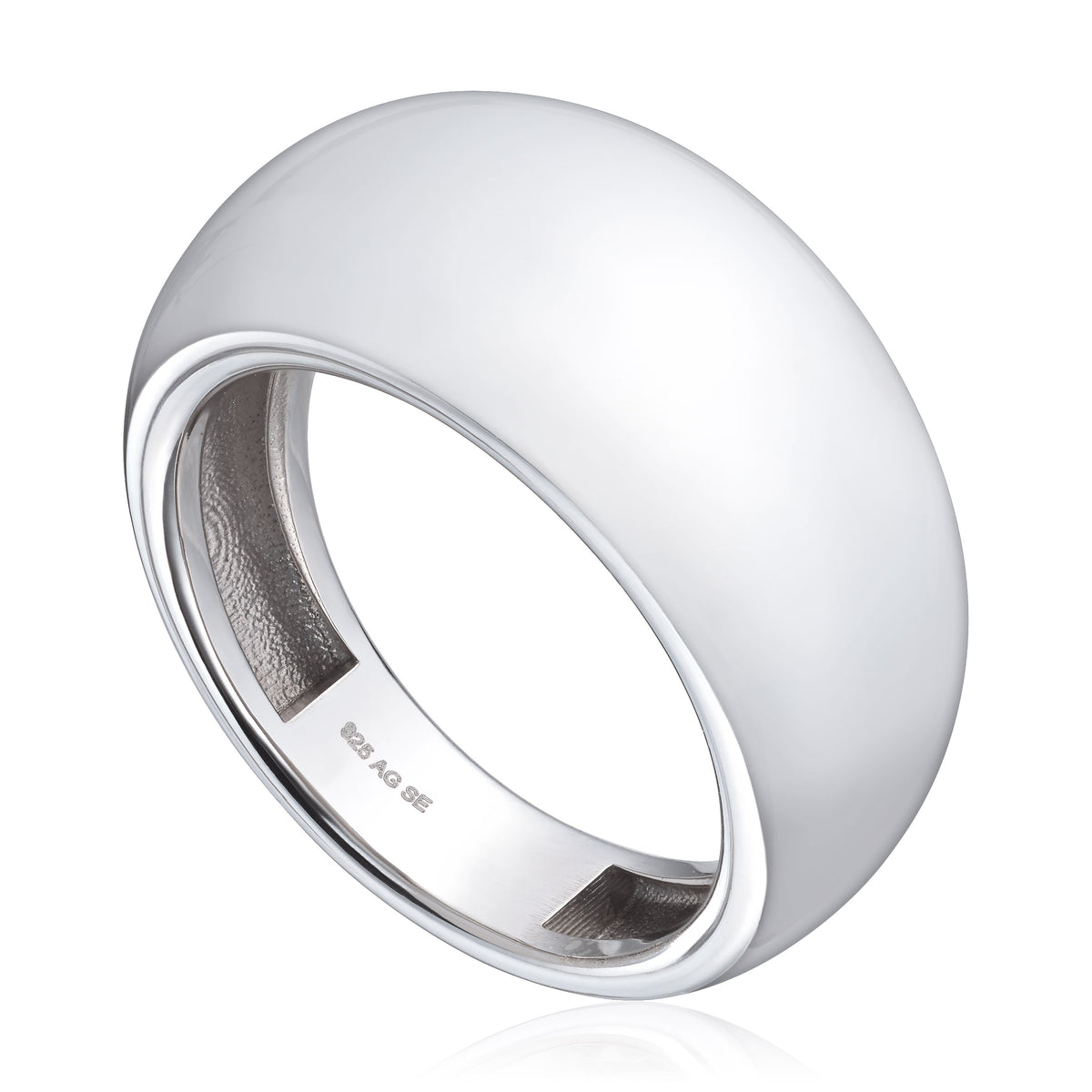 Ring i rhodinert sølv, 10,7 mm bred