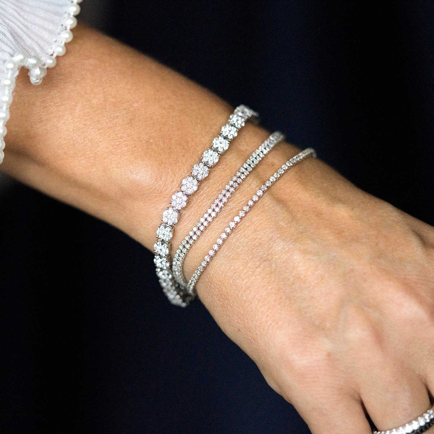 TENNISARMBÅND I GULL M/DIA 2.00 CT TWSI 18150016-200-18