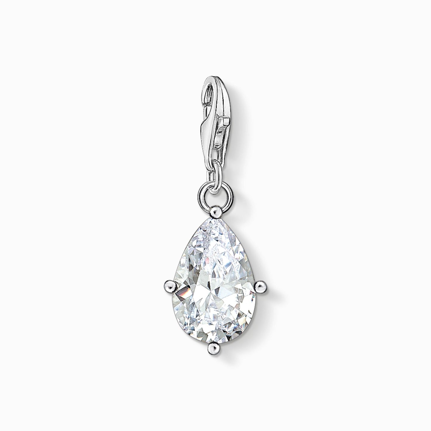 Charm anheng hvit steindråpe 1848-051-14