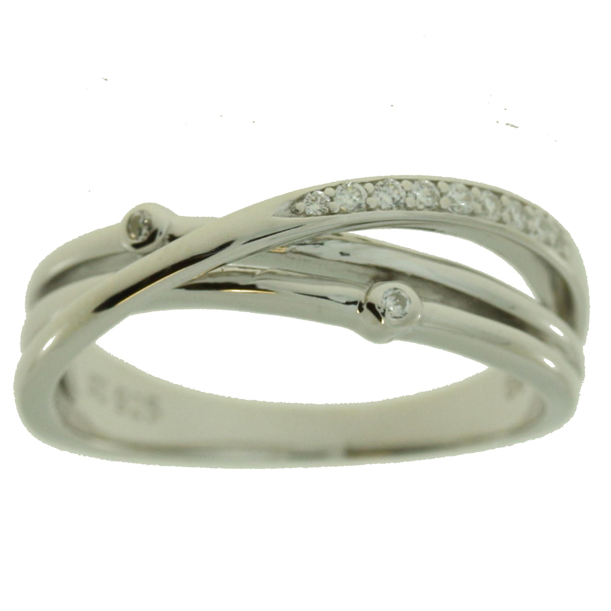 Alva ring i rhodinert 925 sølv med zirkonia, 4,2 mm