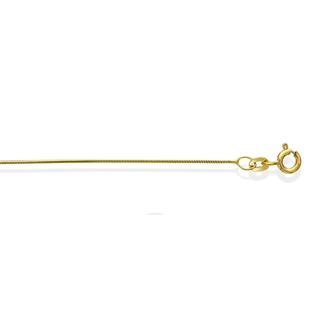 Slange halskjede i 14 karat gult gull 0,6 mm, 45 cm