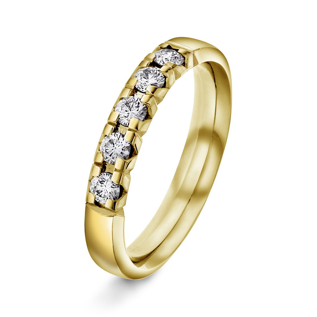 Beta alliansering i 14 karat gult gull med diamant 0,35 ct, 3,8 mm