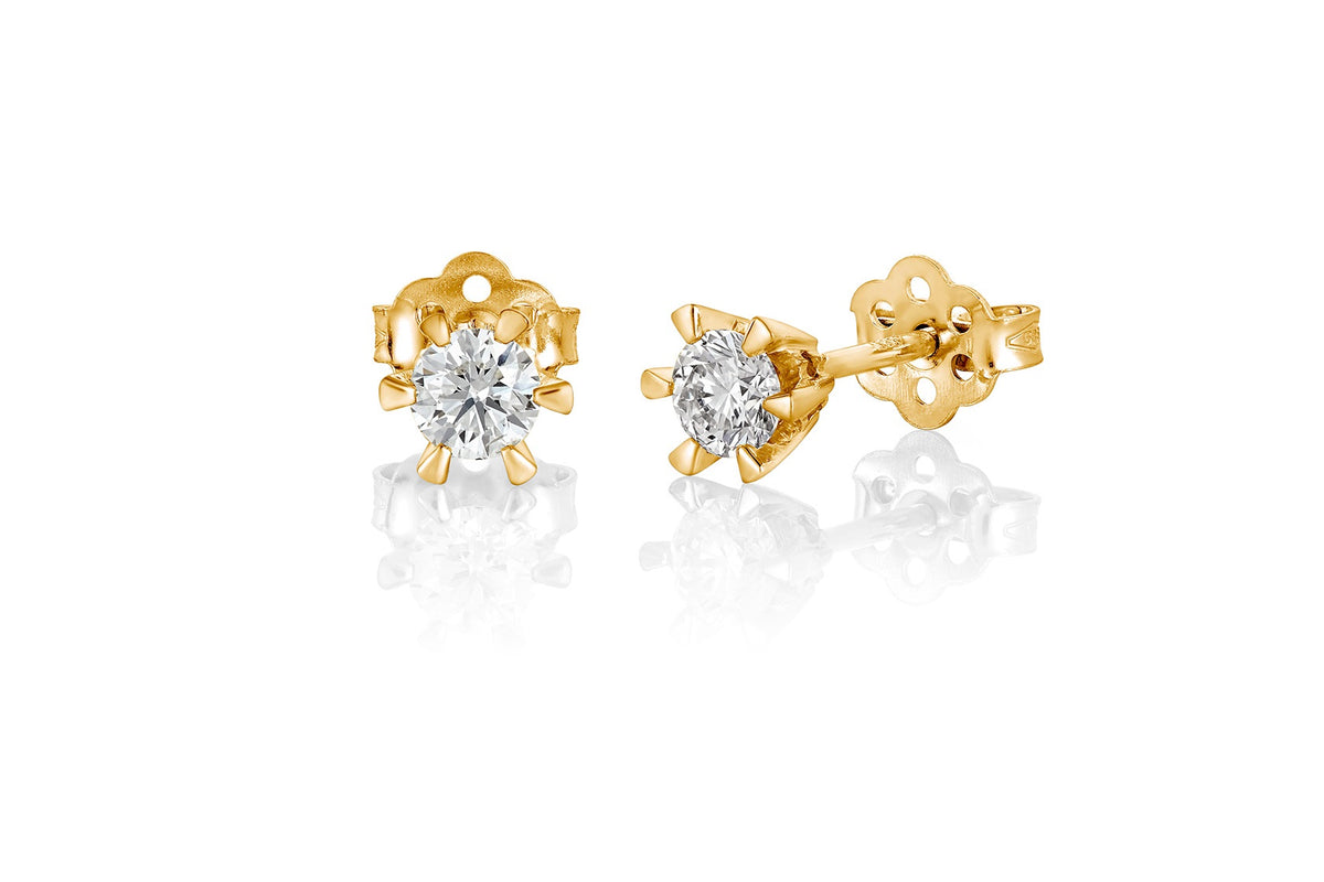 Svolder øredobber Märtha i 585 gull med diamant 0,6 ct GTW/SI, bilde 2 av 2