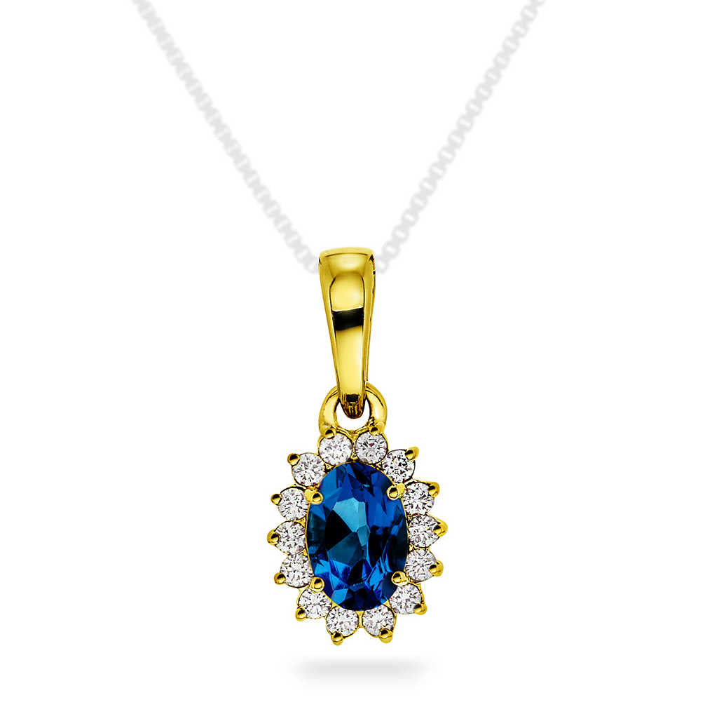 Anheng i gull med diamant 0.14 ct WSI 2615981-SAF