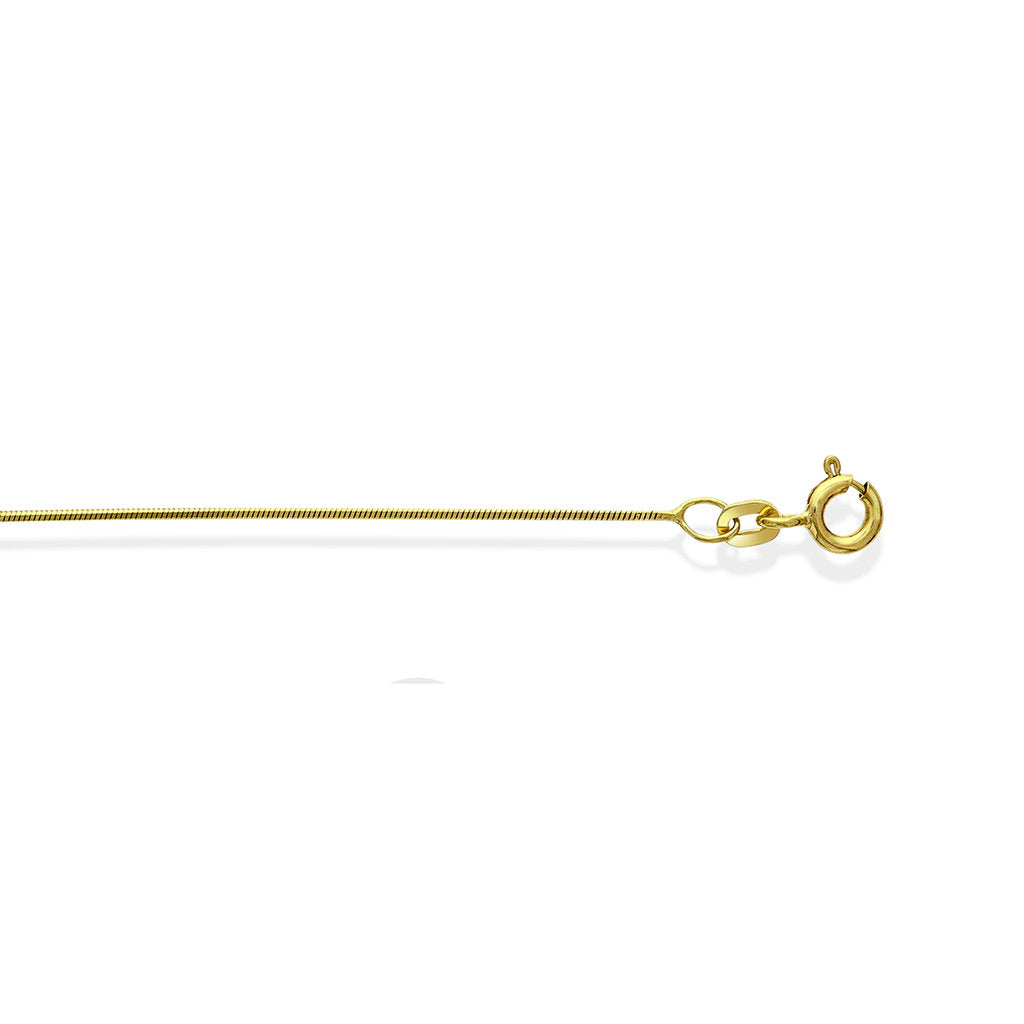 Slange halskjede i 14 karat gult gull 0,6 mm, 42 cm