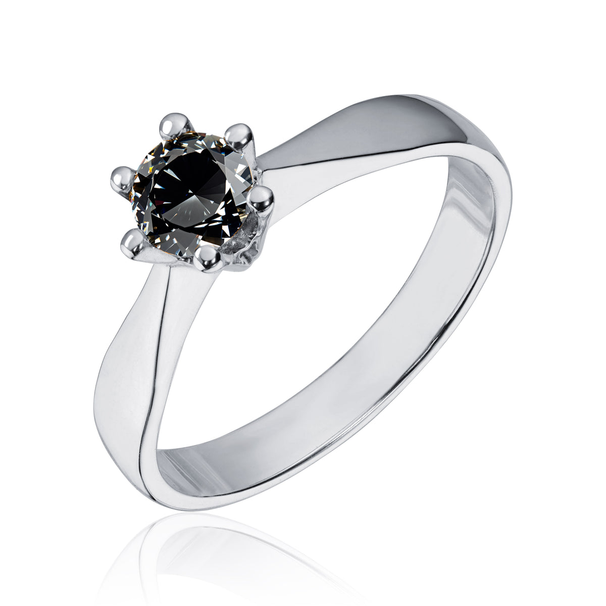 Svolder ring i 585 hvitt gull med diamant 0,5 ct, farge 9FA