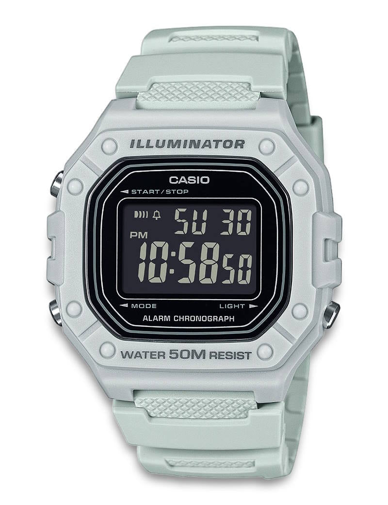 Casio Timeless W-218H-8BVEF herreklokke i resin