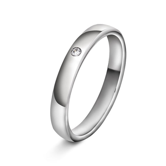 Forever giftering i 585 gull med diamant 0,02 ct, innvendig buet, 3 mm, bilde 2 av 3