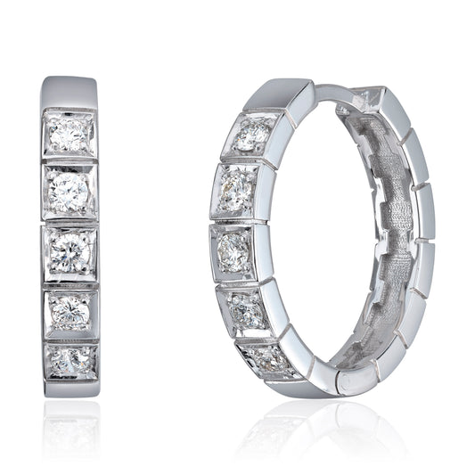 Øredobber i 585 gull med diamant 0,3 ct HWE/SI, bilde 2 av 2