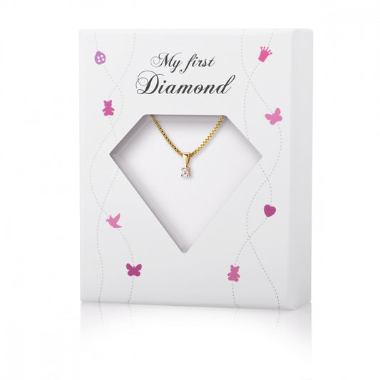 Min Første Diamant anheng i 585 gult gull med diamant 0,03 ct, bilde 2 av 2