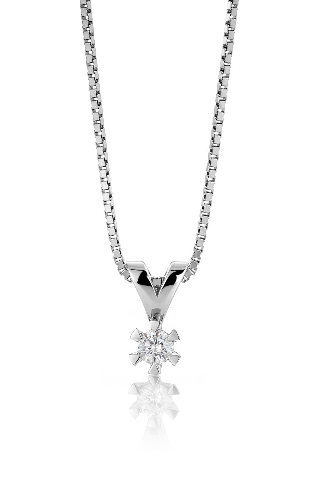 Svolder anheng i 585 gull med diamant 0,15 ct HWE/SI, bilde 2 av 2