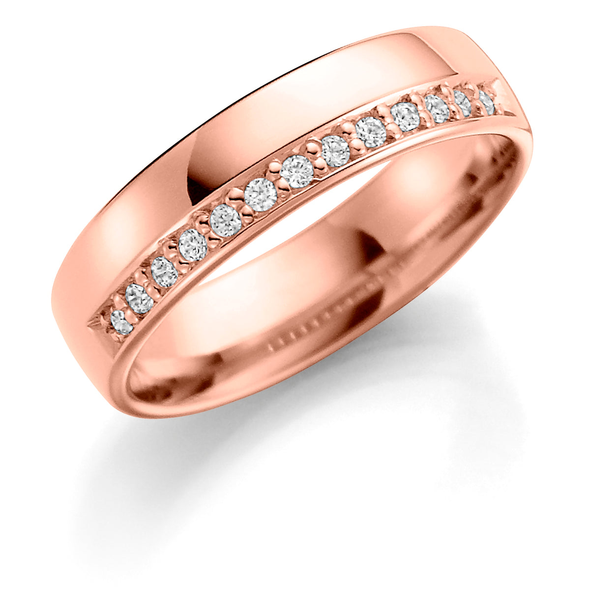 Ring med diamant 0,13 ct, 5 mm bred, bilde 5 av 5