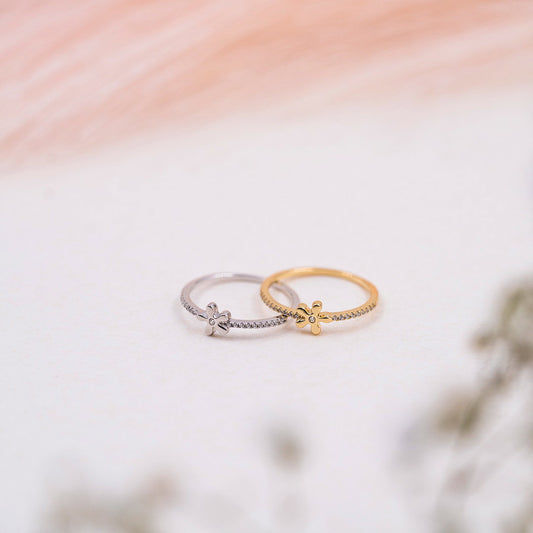 Bloomie ring i forgylt sølv med zirkonia, bilde 2 av 2
