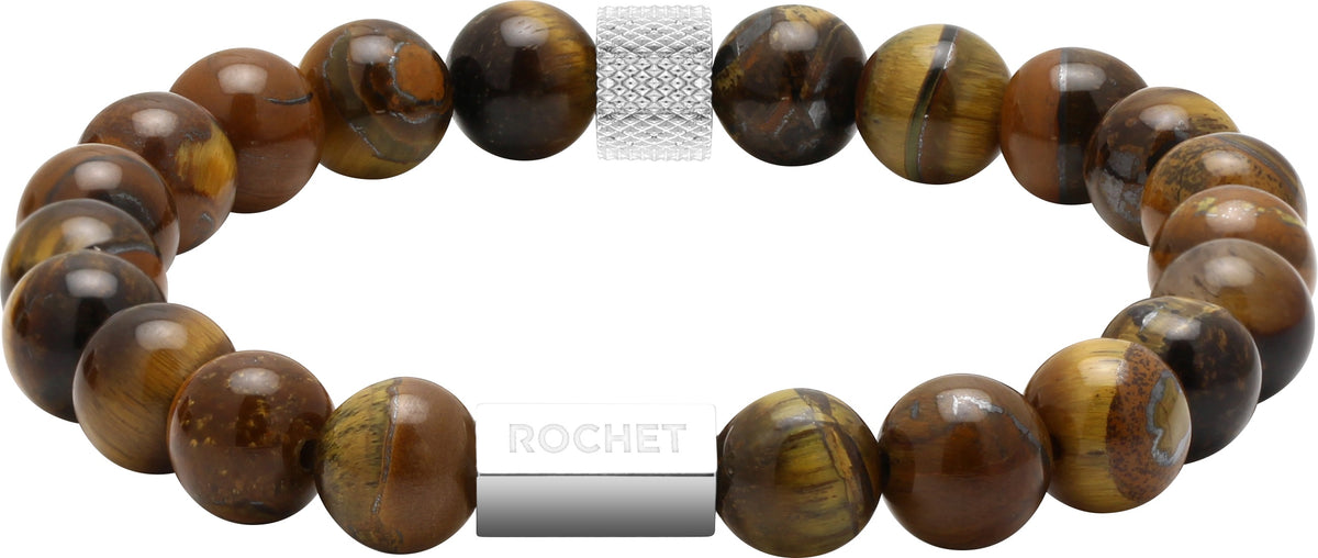 Zen armbånd med kvarts, riflet, 8 mm