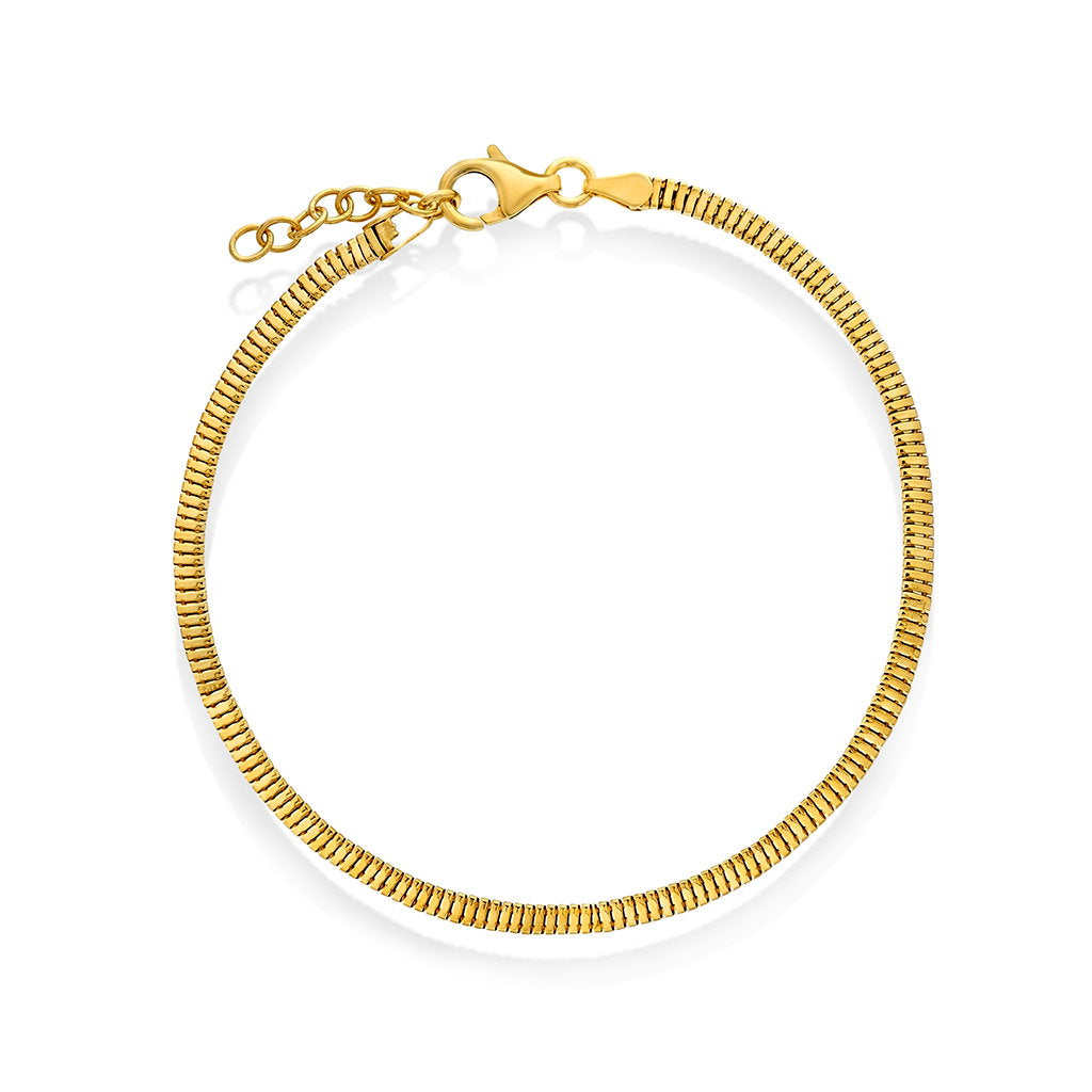 Armbånd i forgylt sølv, firkantet slange 2,6 mm