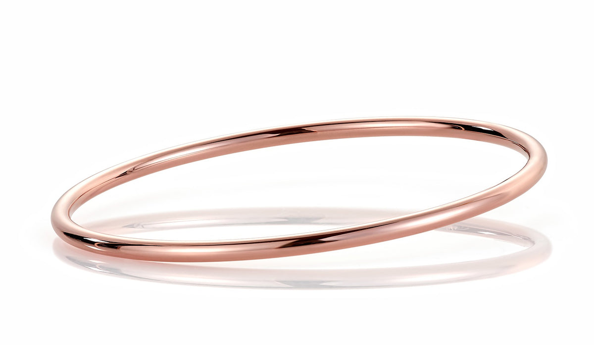 Armring i 585 rosé gull, rund profil 3 mm, størrelse 60