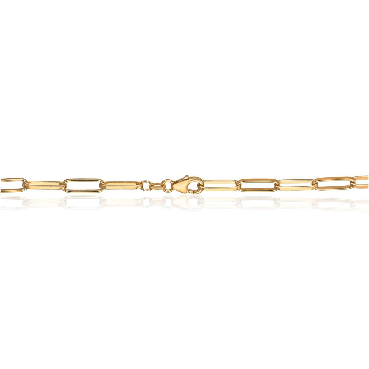 Halskjede Binderslenke i forgylt sølv 3 mm, 45 cm