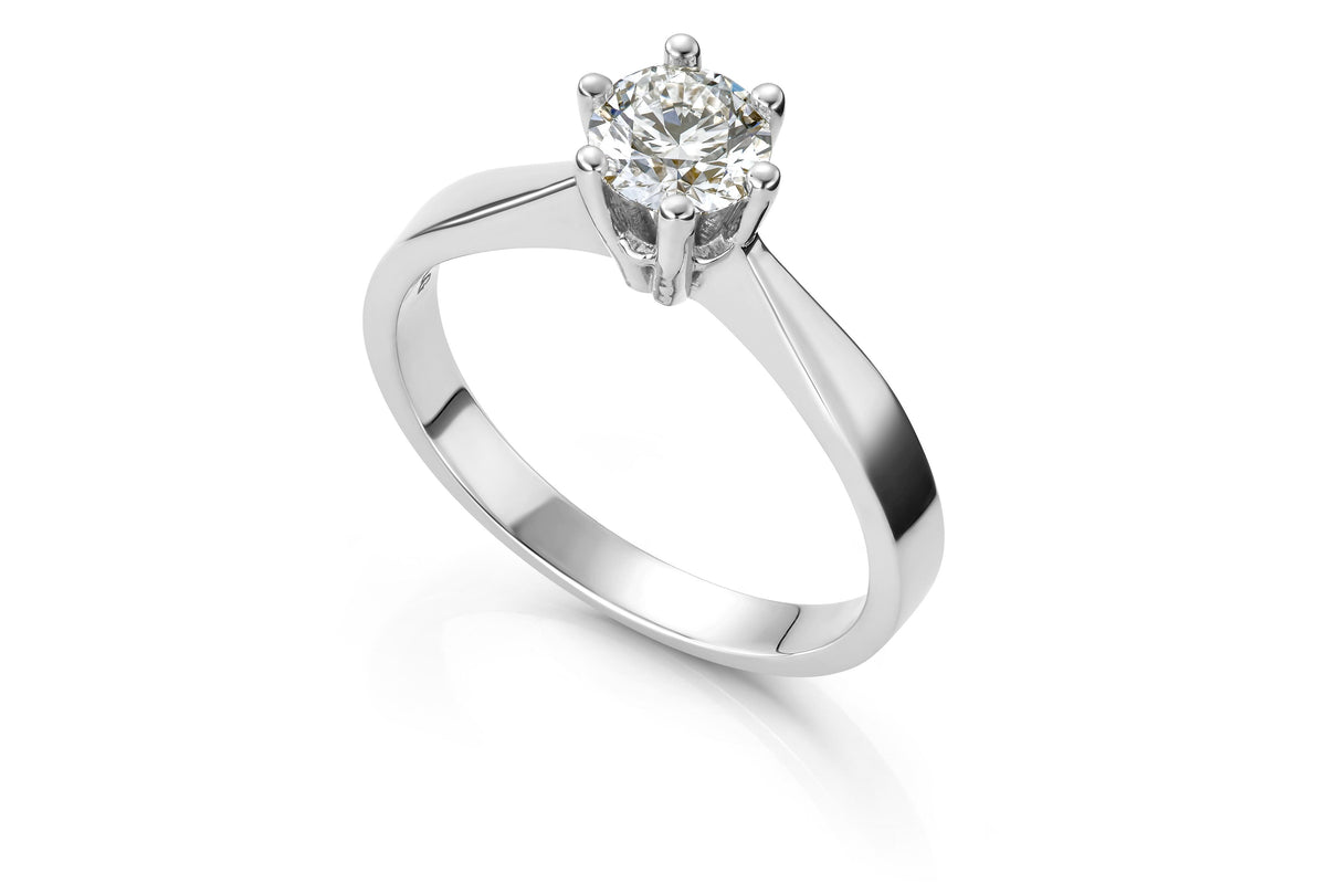 Svolder ring Margrete i 585 hvitt gull med diamant 0,6 ct