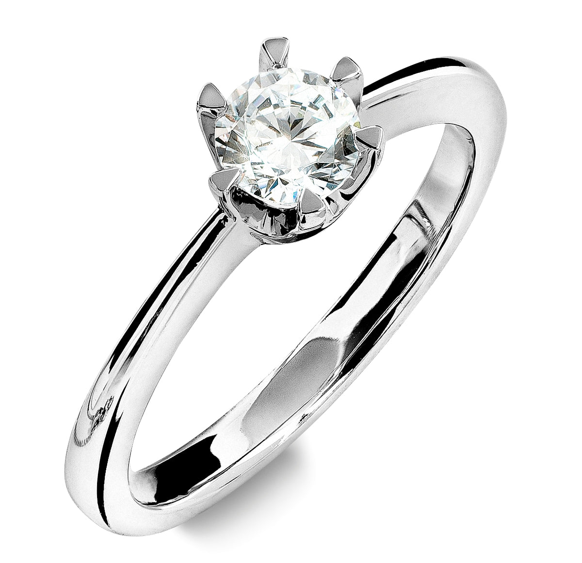 Ring i 925 sølv med zirkonia 5 mm