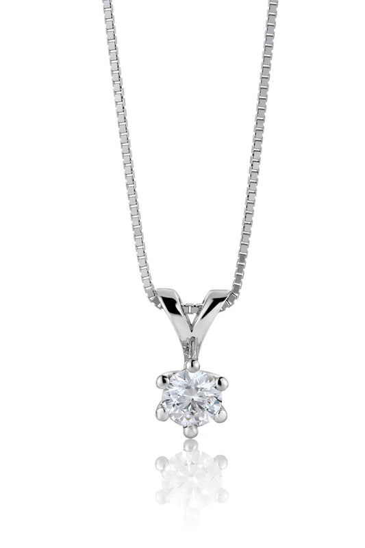 Svolder anheng i 585 gull med diamant 0,5 ct GTW/VS, bilde 2 av 3