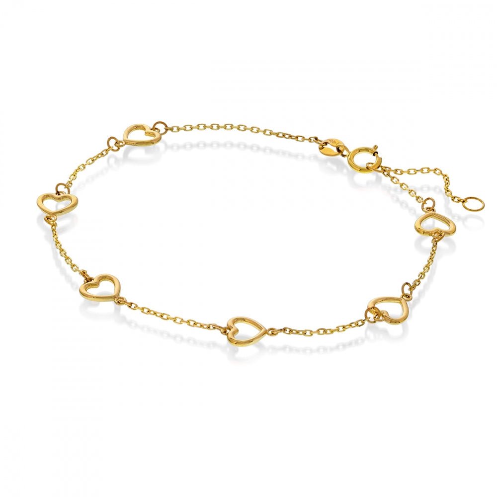 5267 - Gullarmbånd med hjerter. 17+2 cm. - Bjerveur.no5267 - Gullarmbånd med hjerter. 17+2 cm.