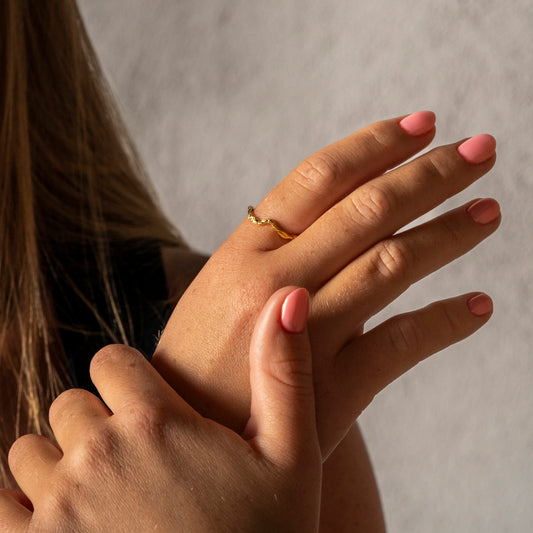 Shapes Ocean ring til dame i forgylt 925 sølv, 2 mm, str. 52-58, bilde 2 av 2