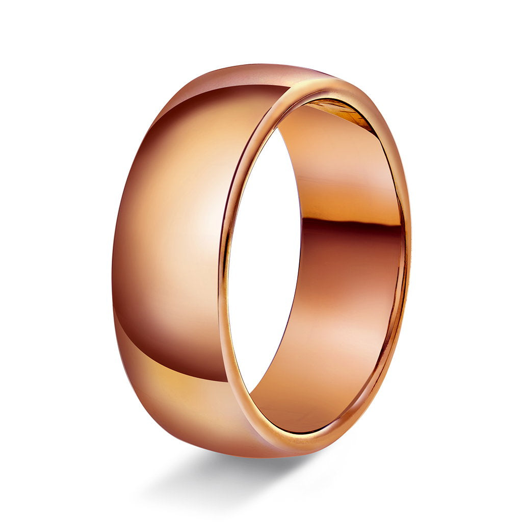 Ring i 14 karat rosé gull med innvendig hvelvet/flat form, bilde 6 av 6