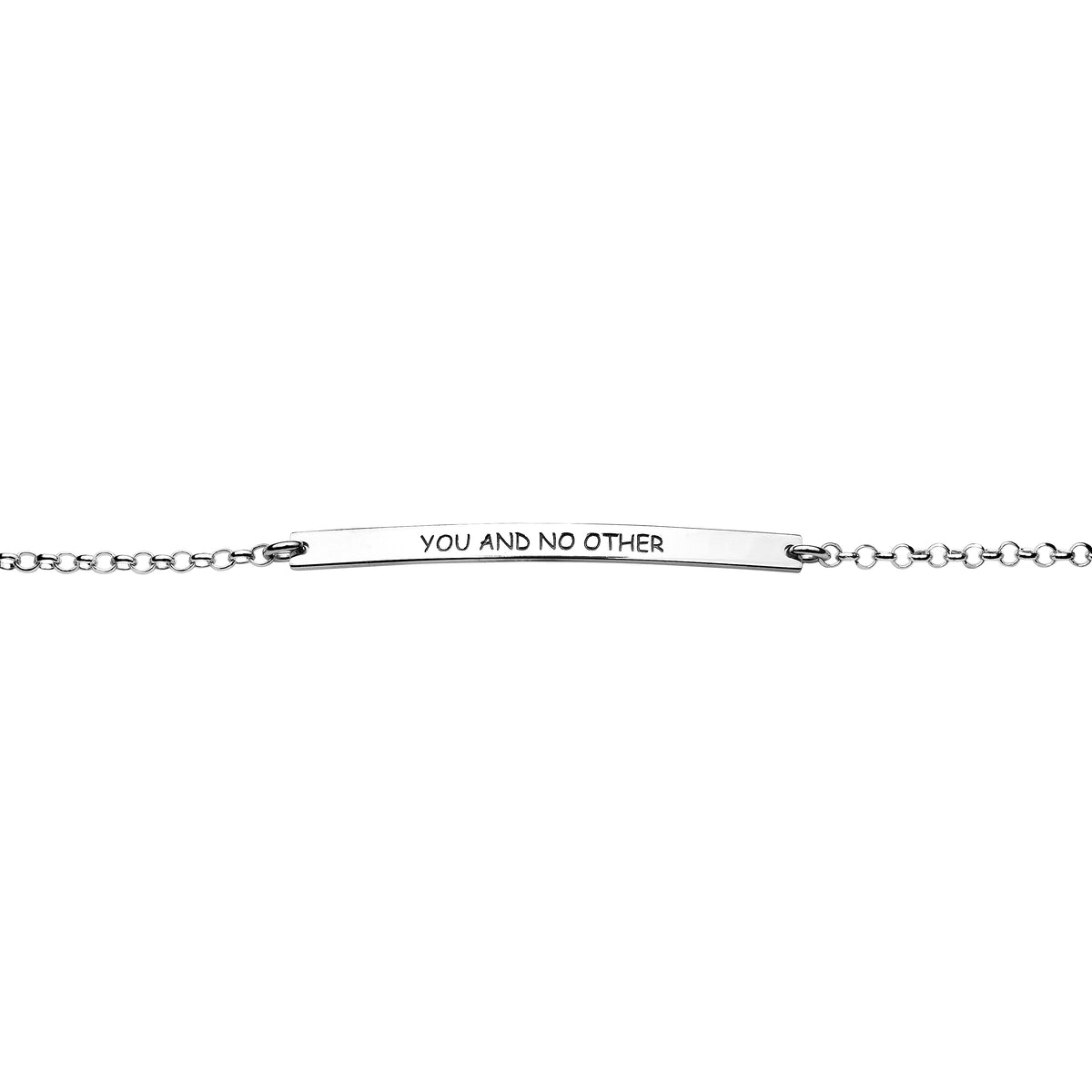 JoyTag armbånd i 925 sølv, rhodinert 19 cm, 3 mm