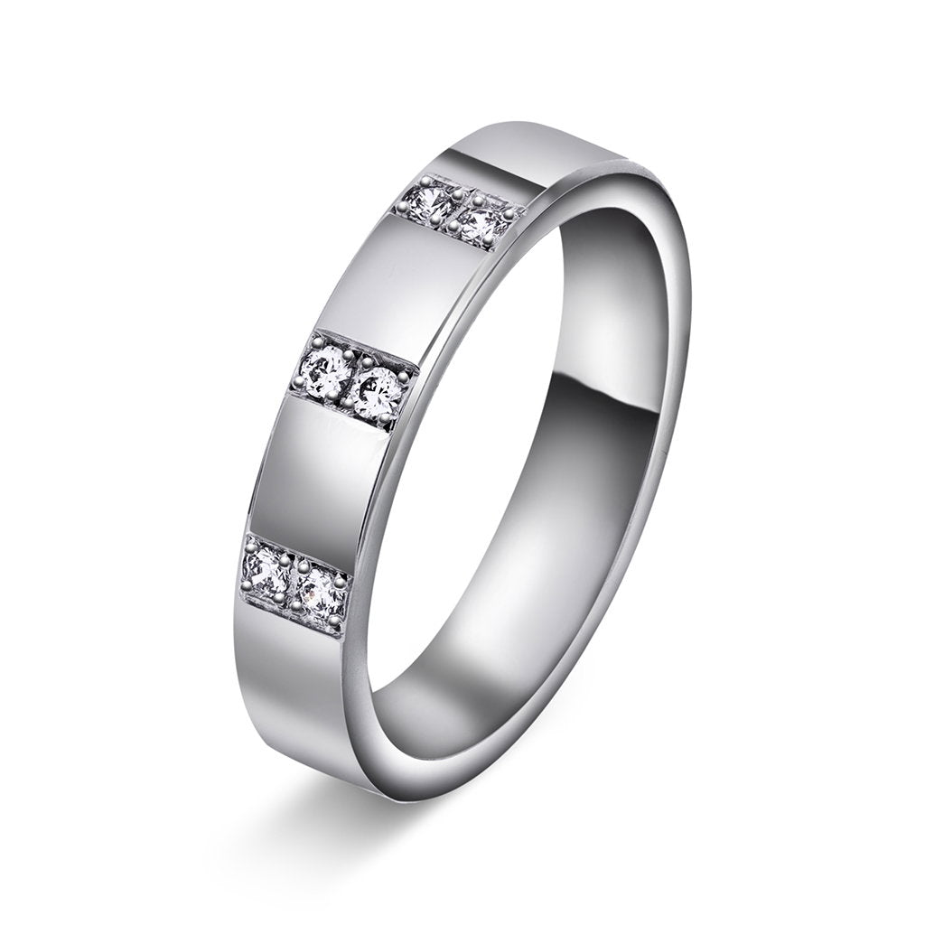 Forever giftering i 14 karat gull med diamant 0,12 ct, 4 mm, bilde 2 av 2