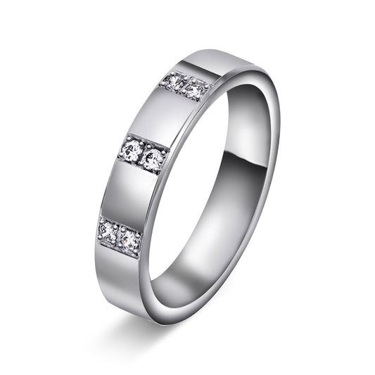 Forever giftering i 585 gull med diamant 0,12 ct, innvendig buet, 4 mm, bilde 2 av 2
