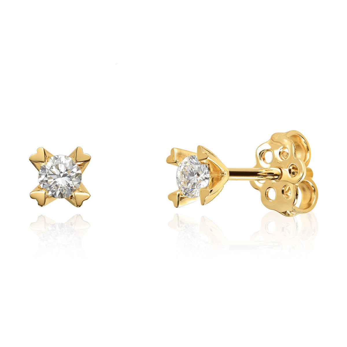 Svolder øredobber i 585 gull med diamant 0,5 ct klarhet VS, bilde 2 av 2