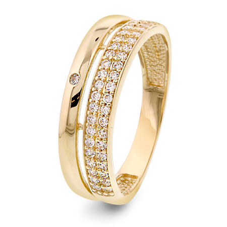RING I GULL MED ZIRKONIA 56264