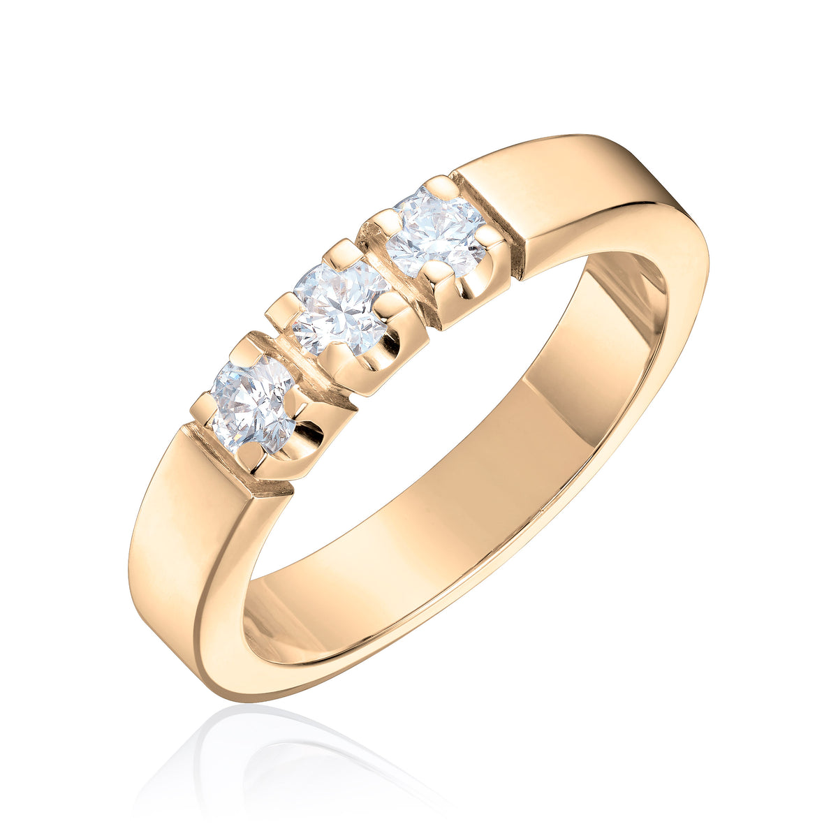Alliansering i 585 gult gull med diamanter 0,45 ct HWE/SI, 4,5 mm