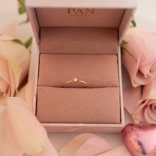 Vida ring i 585 gult gull med diamant 0,07 ct, bilde 2 av 2