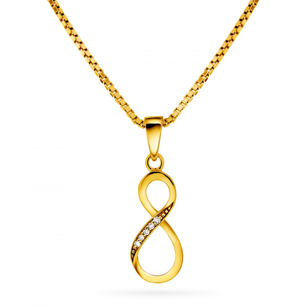 Anheng i gull med diamant, evighet 16 mm