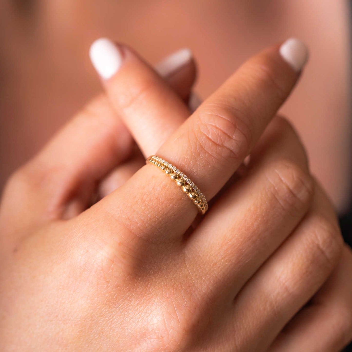 Ring i gull med zirkonia 59748