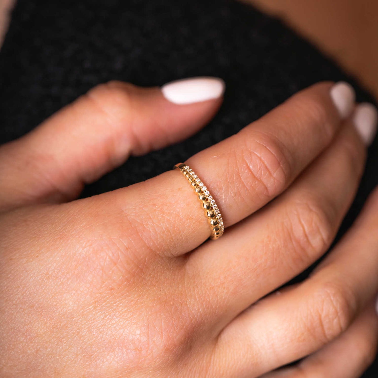 Ring i gull med zirkonia 59748