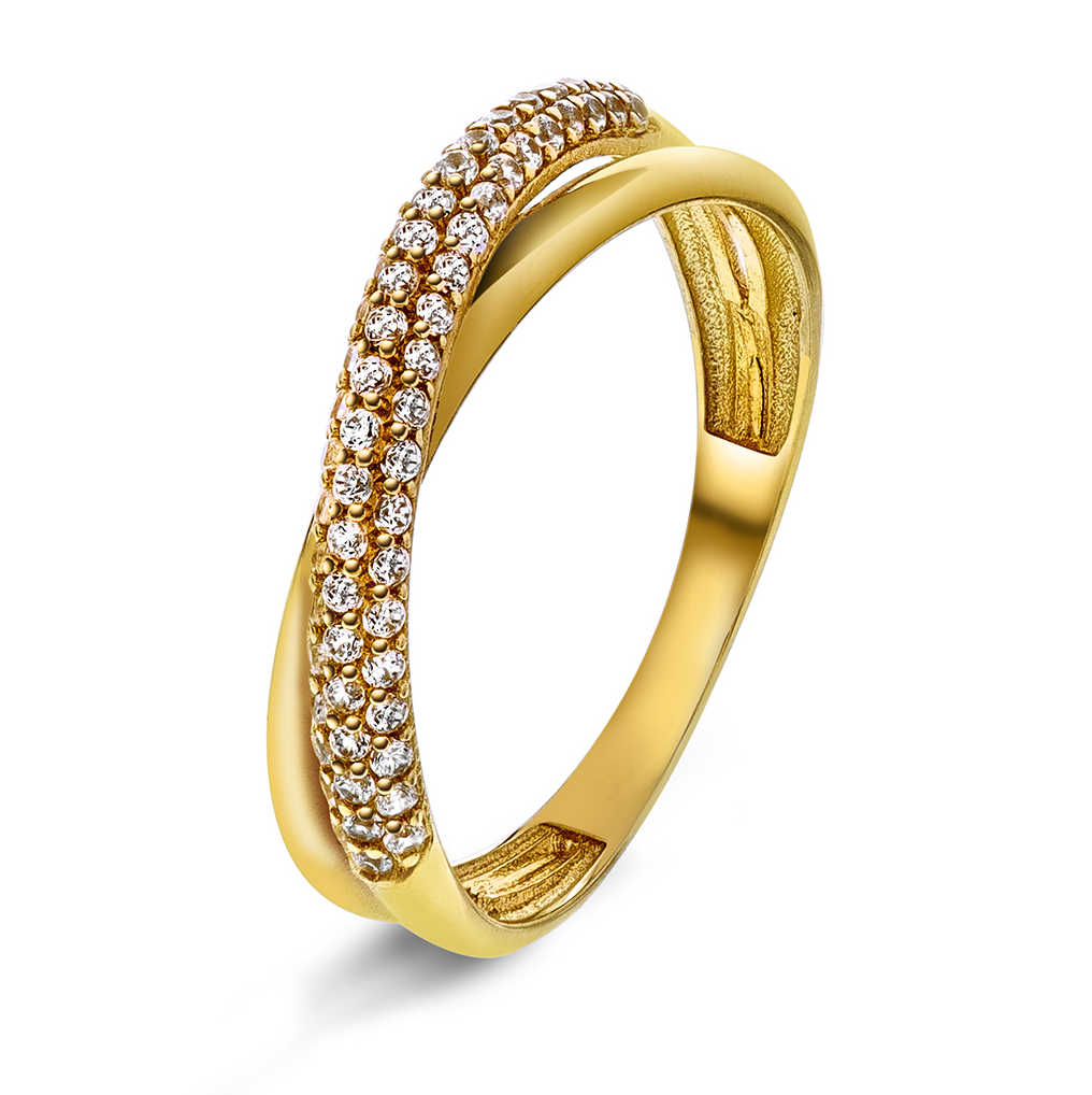 Ring i gull med zirkonia 59786