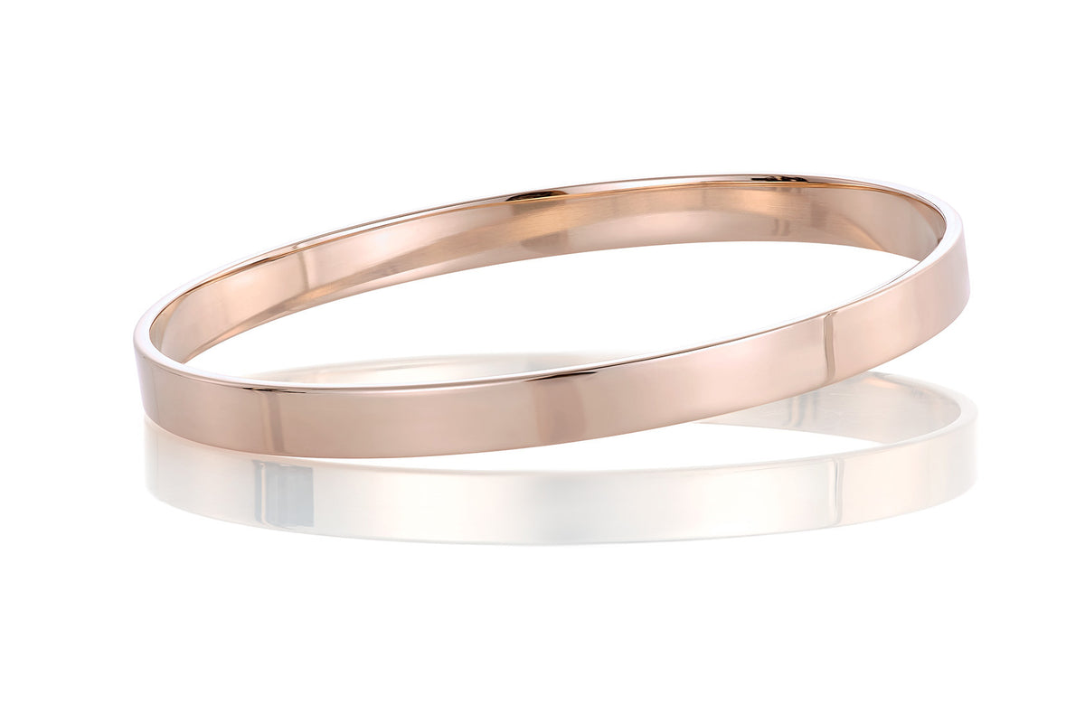 Armring i 585 rosé gull 6 mm bred, størrelse 69