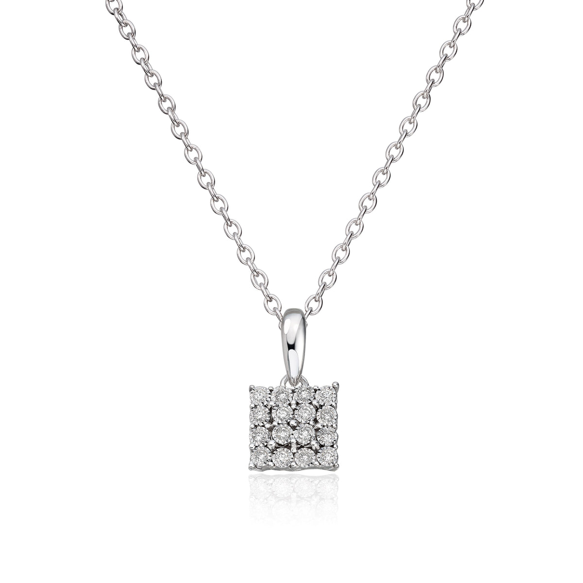 Carmen anheng i 585 hvitt gull med diamant 0,05 ct