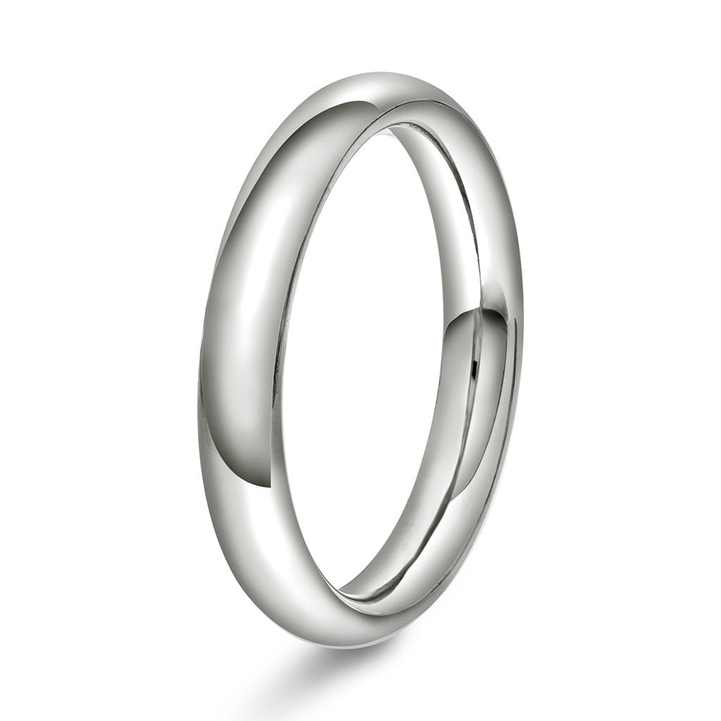 Ring i 14 karat hvitt gull, innvendig oval 3,7 mm, polert