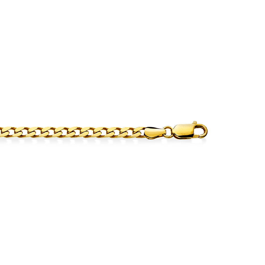 Halskjede i forgylt sølv, panserkjede 4,3 mm, 45 cm