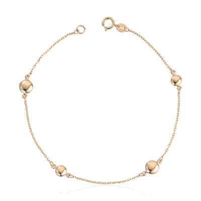 Armbånd i 14K gult med kuler Artikkelnr: 17034