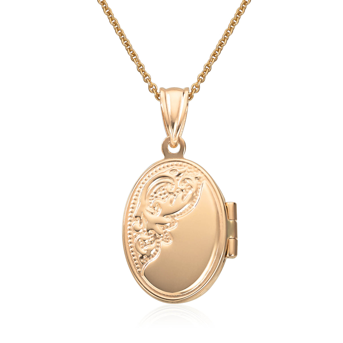 Anheng i 585 gult gull, medaljong 13,7 mm bredde
