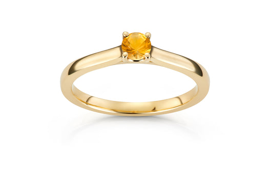 Svolder ring Daisy i 585 gull med diamant og citrin, bilde 2 av 2