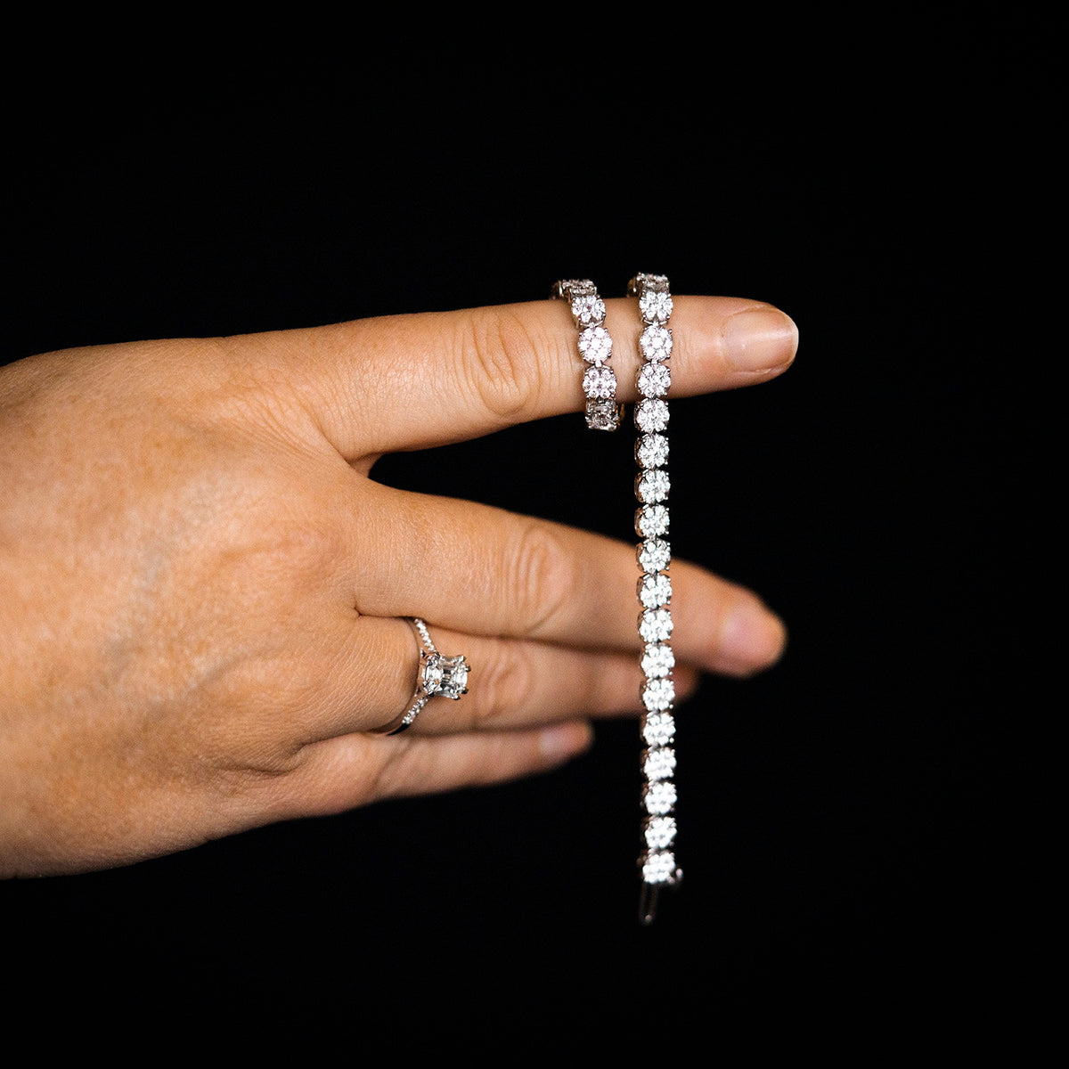 Armbånd i 14 karat hvitt gull med diamanter 5,00 ct, bilde 4 av 4